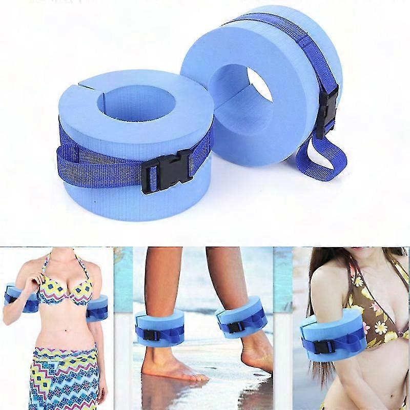 Foam Swim Float Bands for Arms & Ankles - Aqua Aerobics Wrist & Ankle Floatation Rings (1 Pair)