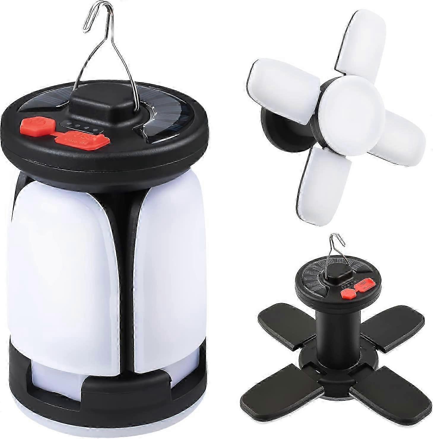 Rechargeable Solar Camping Light, 6 Adjustable Lighting Modes Portable Lamp 10H+ Battery Life USB LED Camping Lamp