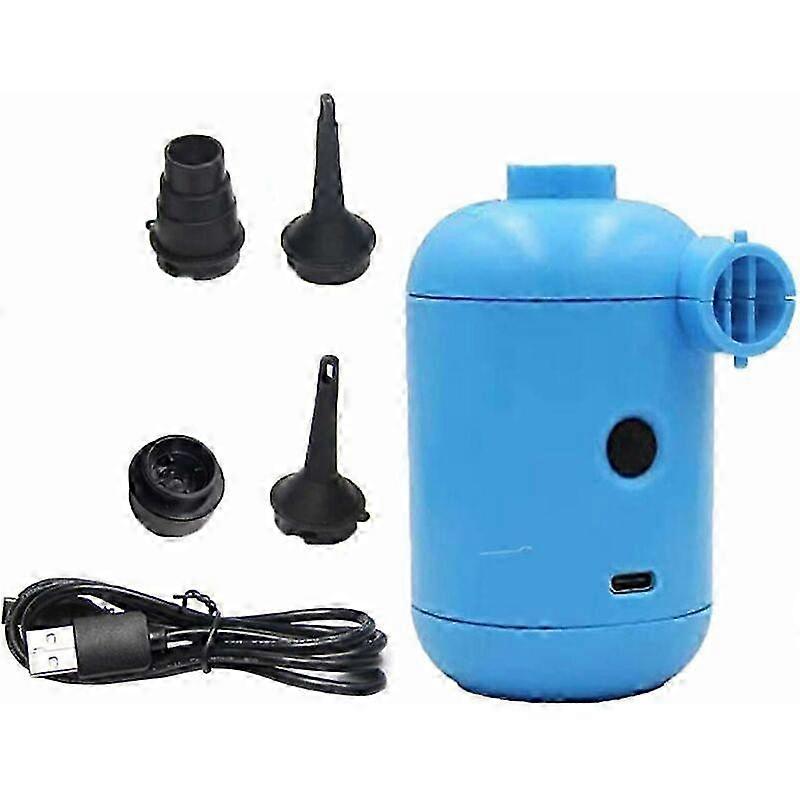 -Inflatable Pump, Inflatable Suction Pump Pumpe Portable Porable Electric Inflator for Air Bed Mattreux Inflatables Paddle Pool Place Toys Blue