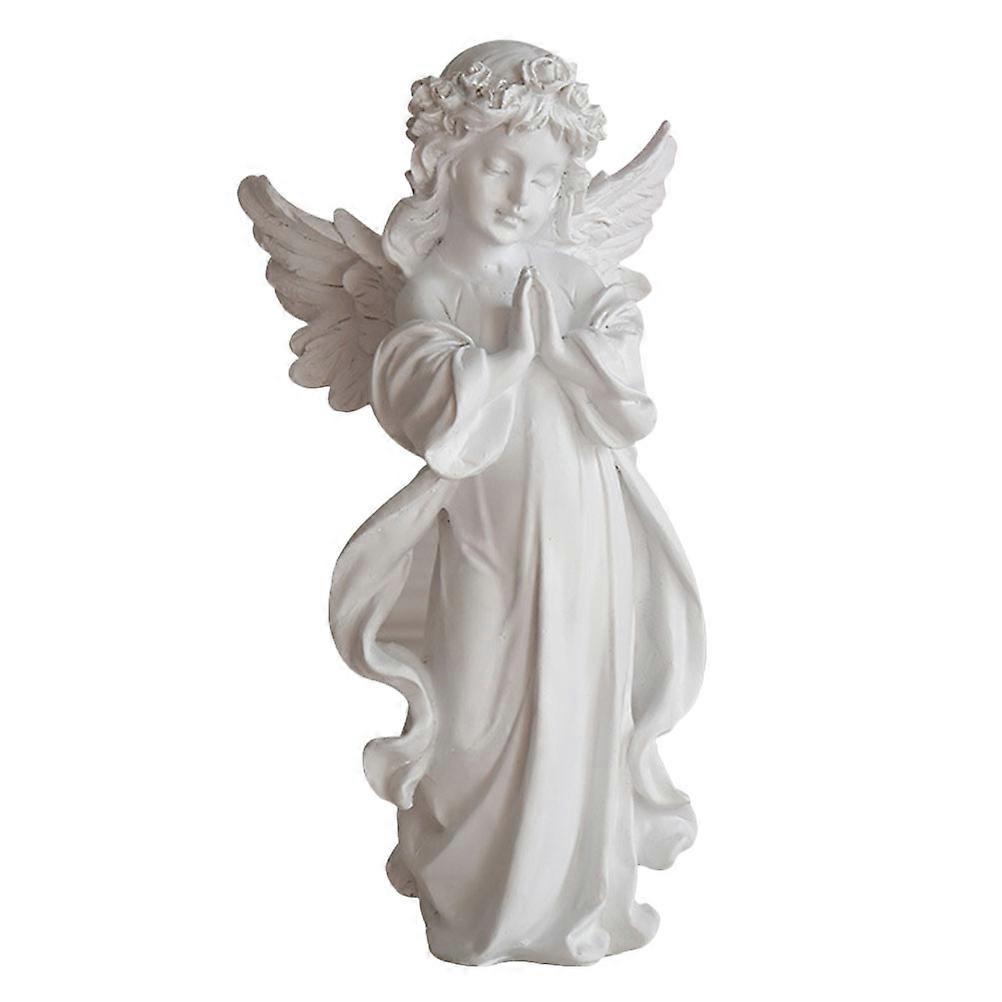 Wedding Layout Decor Resin Angel Figurine for Family Office Decor White Material 1Pack