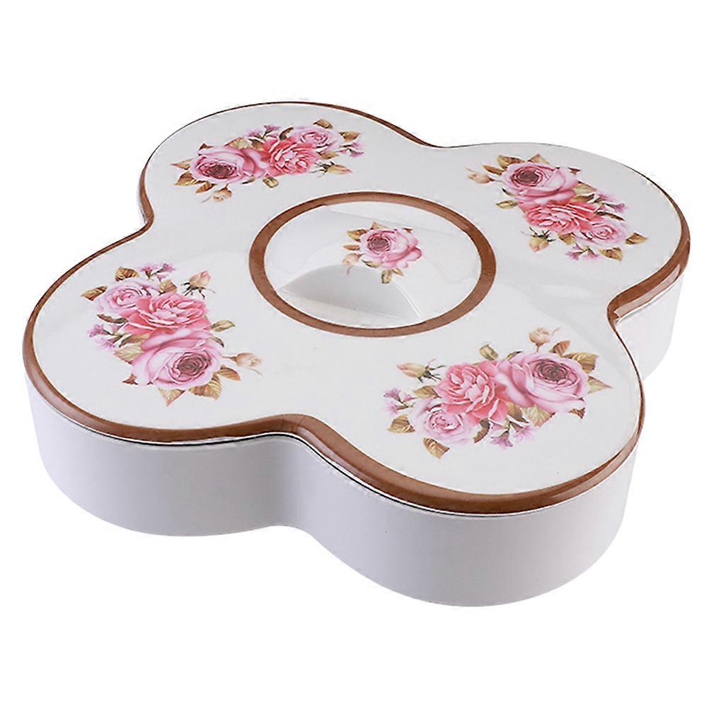Appetizer Tray with Lid Snack Plate for New Year Home Tableware Pink 1Pack