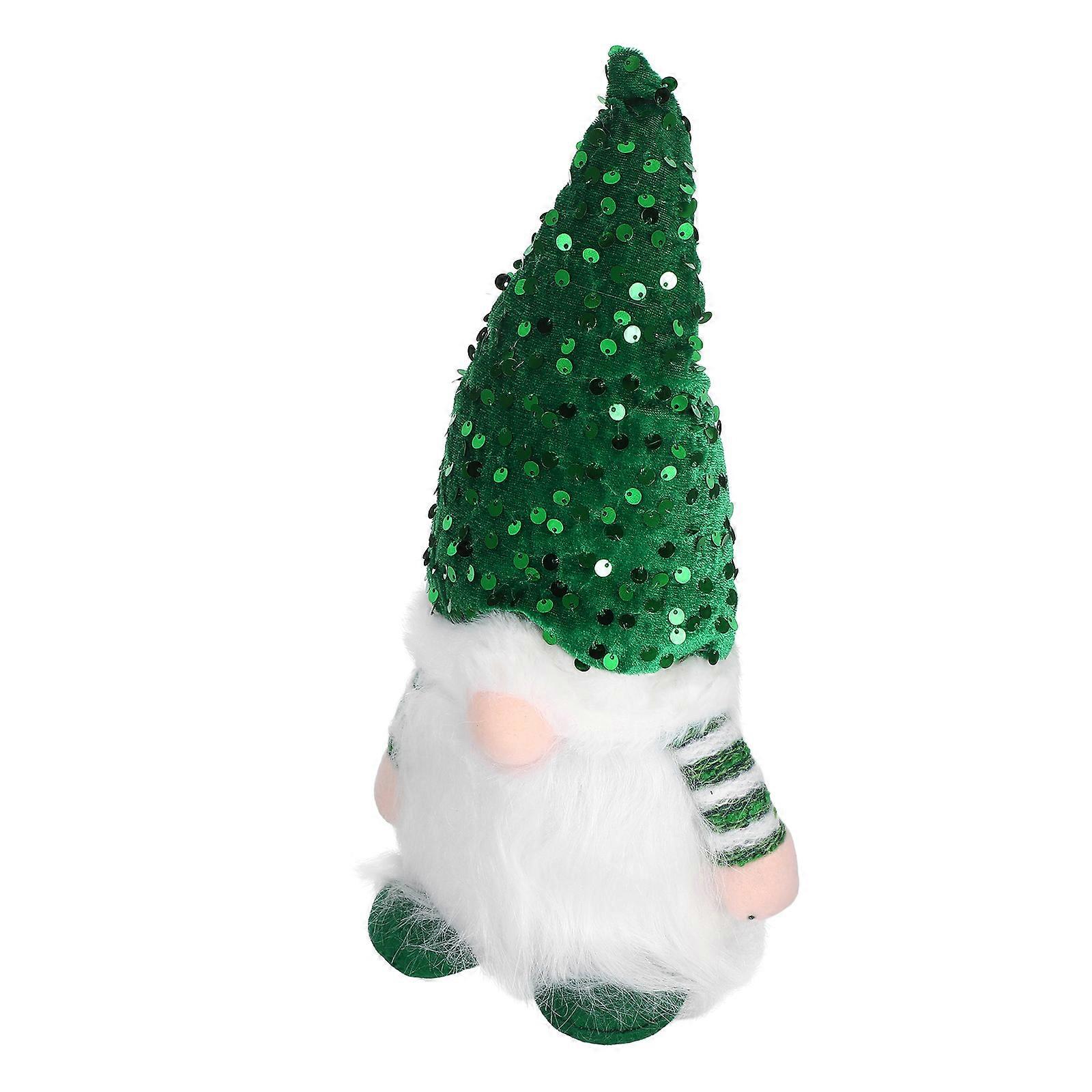 Lighted Plush Christmas Gnomes Decoration with Scandinavian Elf Festive Holiday Home & Garden Ornament, Polyester Craftsmanship, Requires Batteries