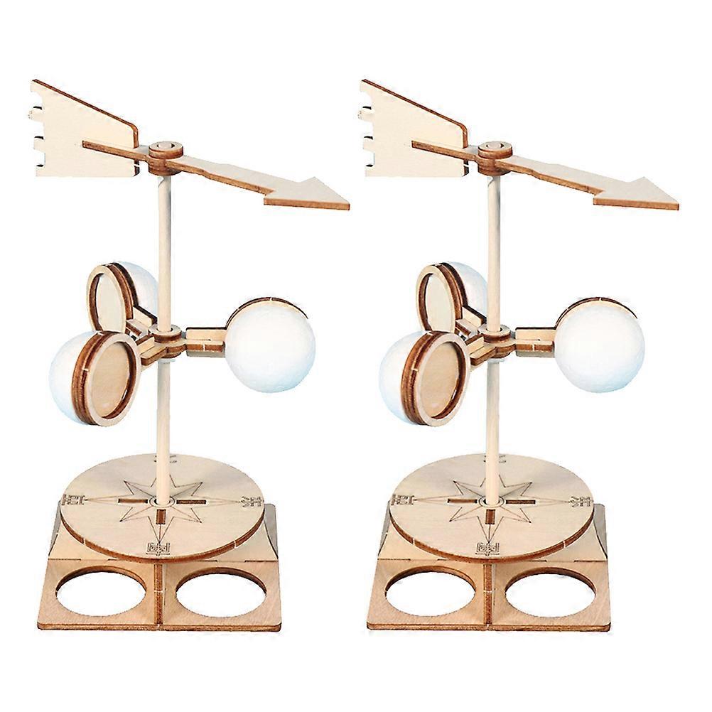 Wind Direction Indicators Educational Science Kits for Kids Wood Beige Color for Practical Ability 2sets