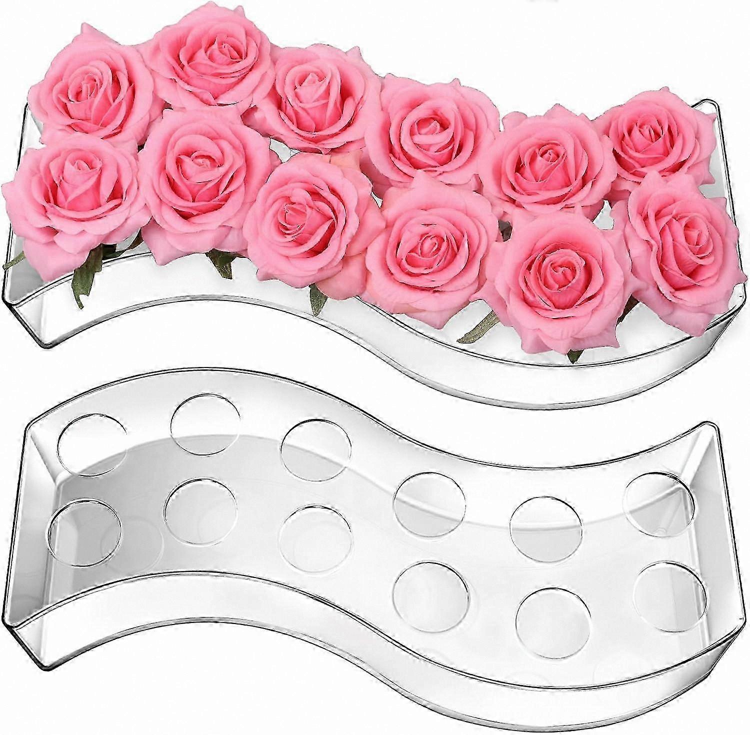 Acrylic Flower Vase, S-Shaped Clear Bud Vase for Centerpieces, Long Floral Decorative Vase for Table Settings