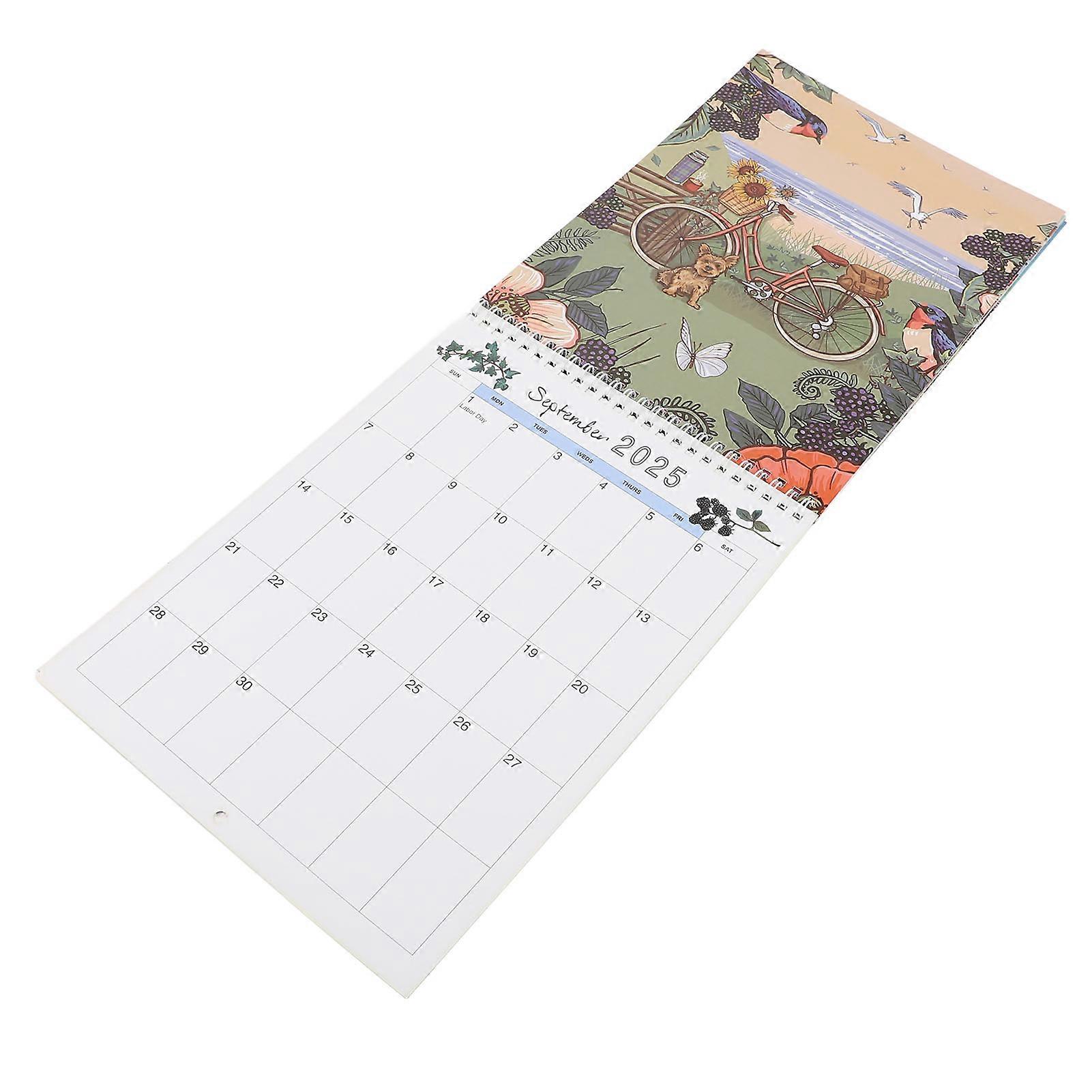 2025 Wall Hanging Calendar Cute Cat Pattern Paper 28x21cm