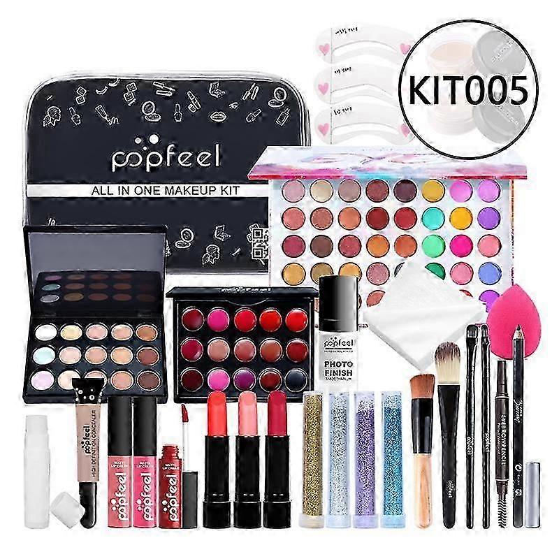 POPFEEL 8-56Pc Full Makeup Set Include Eye Shadow Palette Blusher Concealer