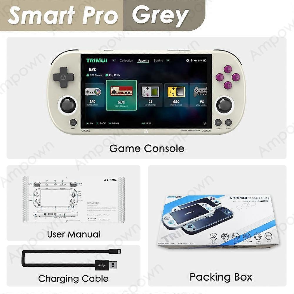 Trimui Smart Pro Handheld Game Console 4.96'' IPS Display Linux System Joystick RGB Lighting Smartpro 