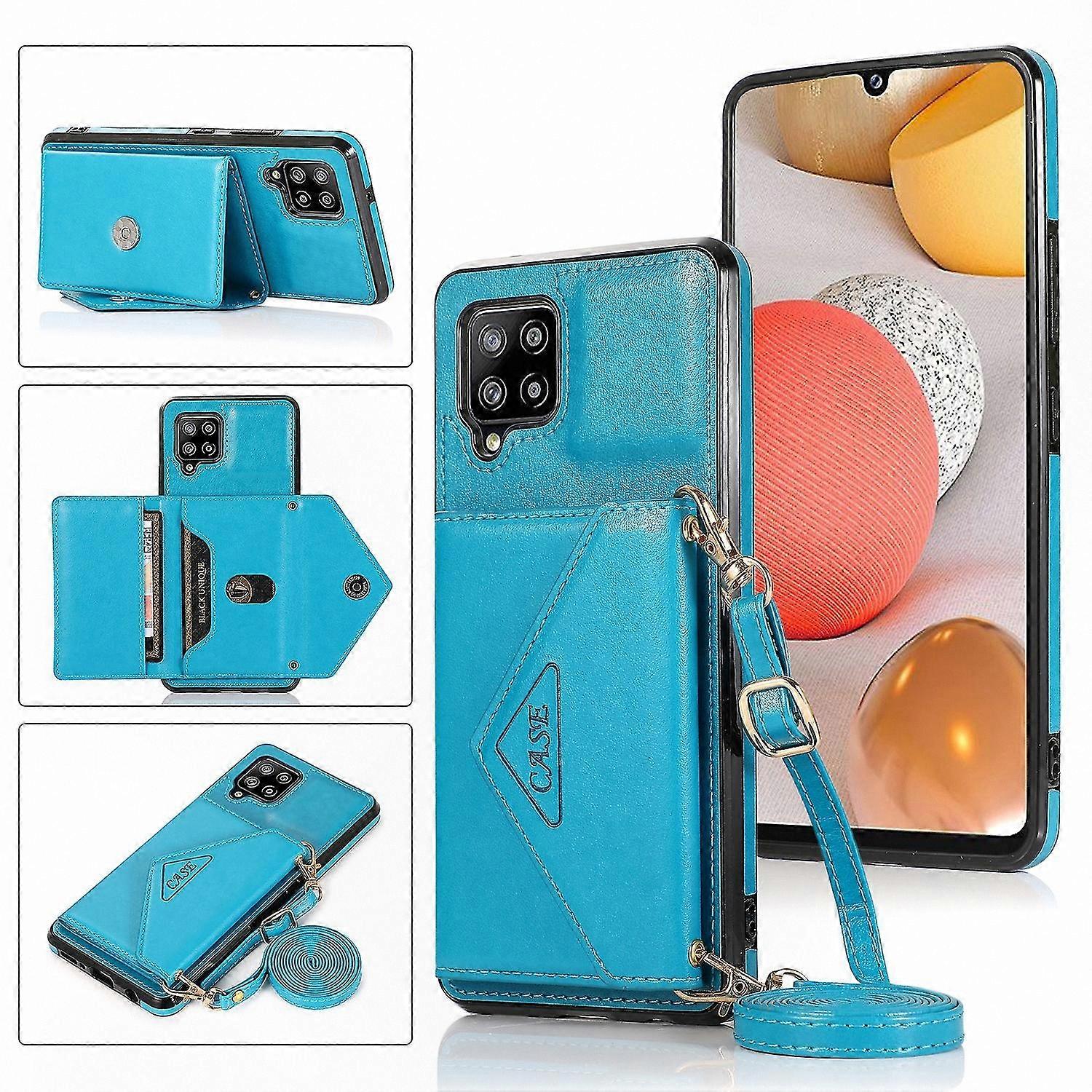 Synthetic Leather Crossbody Phone Case with Card Slots and Adjustable Strap for Women