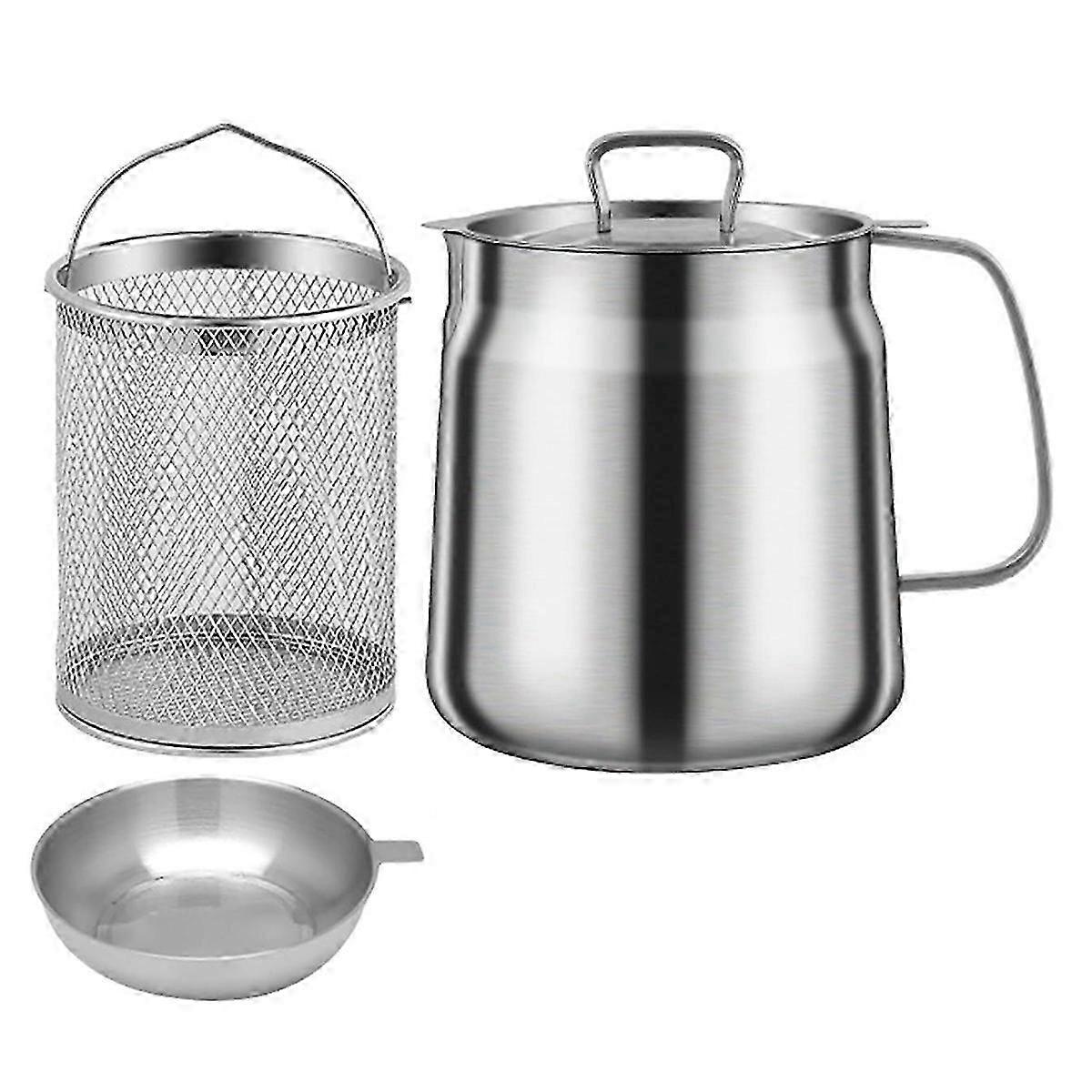 1.5L Stainless Steel Oil Filter Pot Versatile