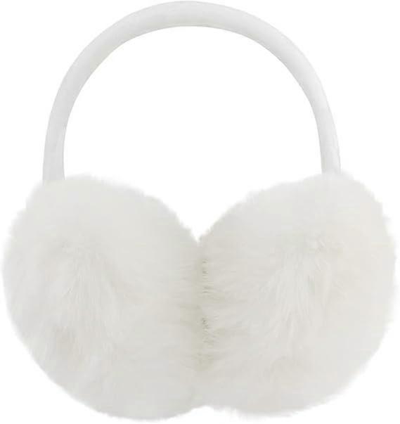 Women's Winter Earmuffs Adjustable for Warmth Outdoors White