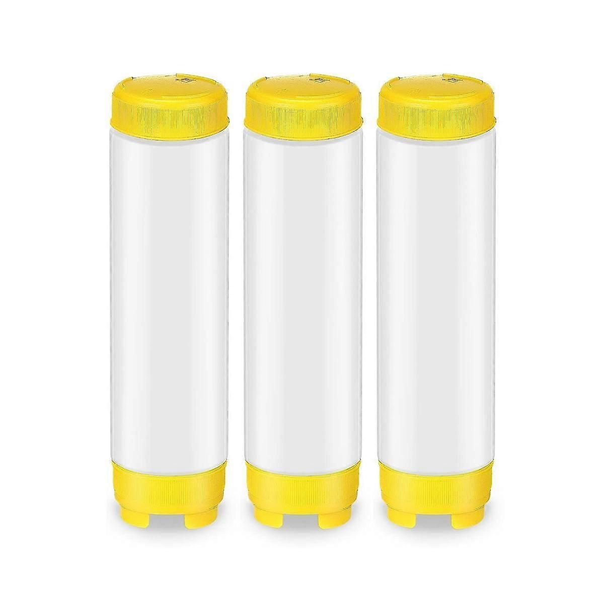 16Oz Inverted Plastic Squeeze Bottles, Refillable Tip Valve Dispenser Condiment Squeeze for Sauces