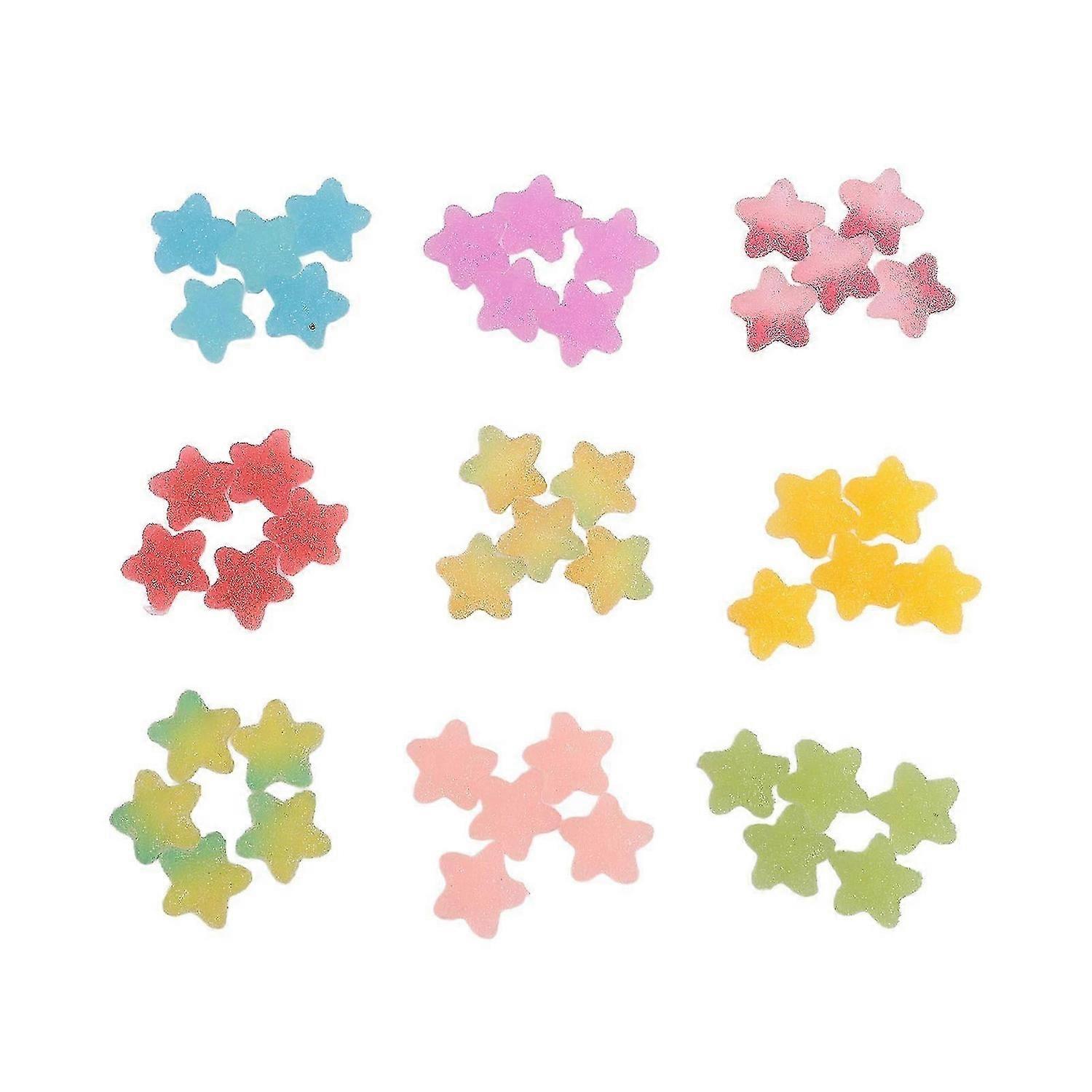 2025 Latest Model 45Pcs Slime Charms Bulk Kit Cute Star Mixed Candy Resin