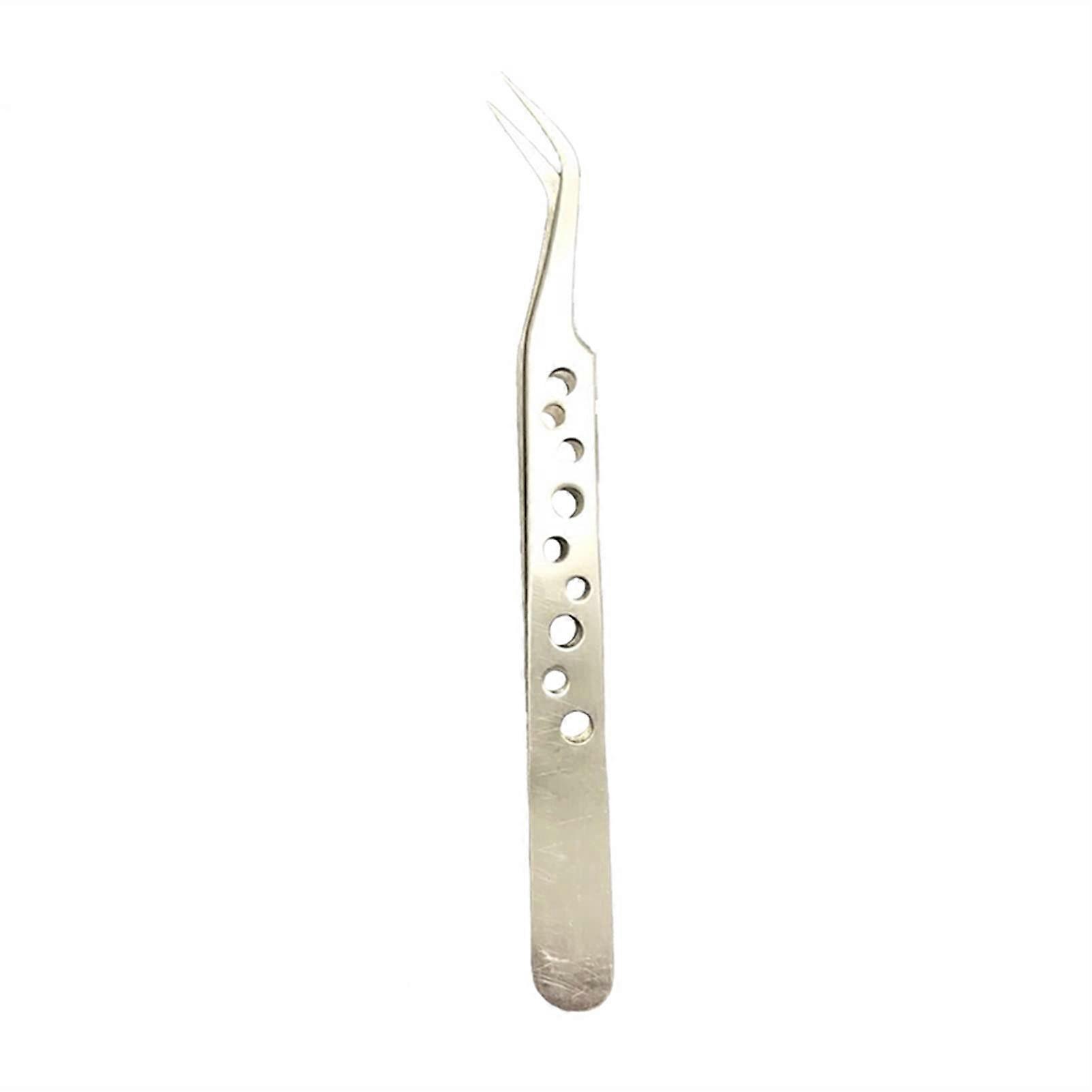 Tweezers AntiCurved StraightTip Stainless Steel Elbow Silver Set for Electronics and Phone Precision Forceps