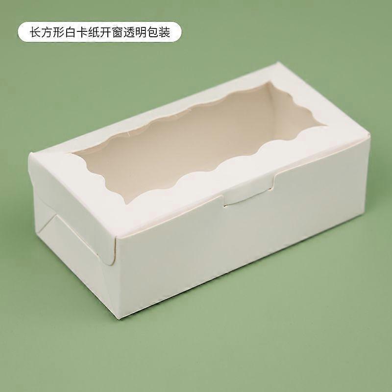 50pcs Transparent Macaron Boxes: White Transparent Macaron Boxes with Clear Window for Cookies Candy and Pastries - Paper Bakery Packaging Container
