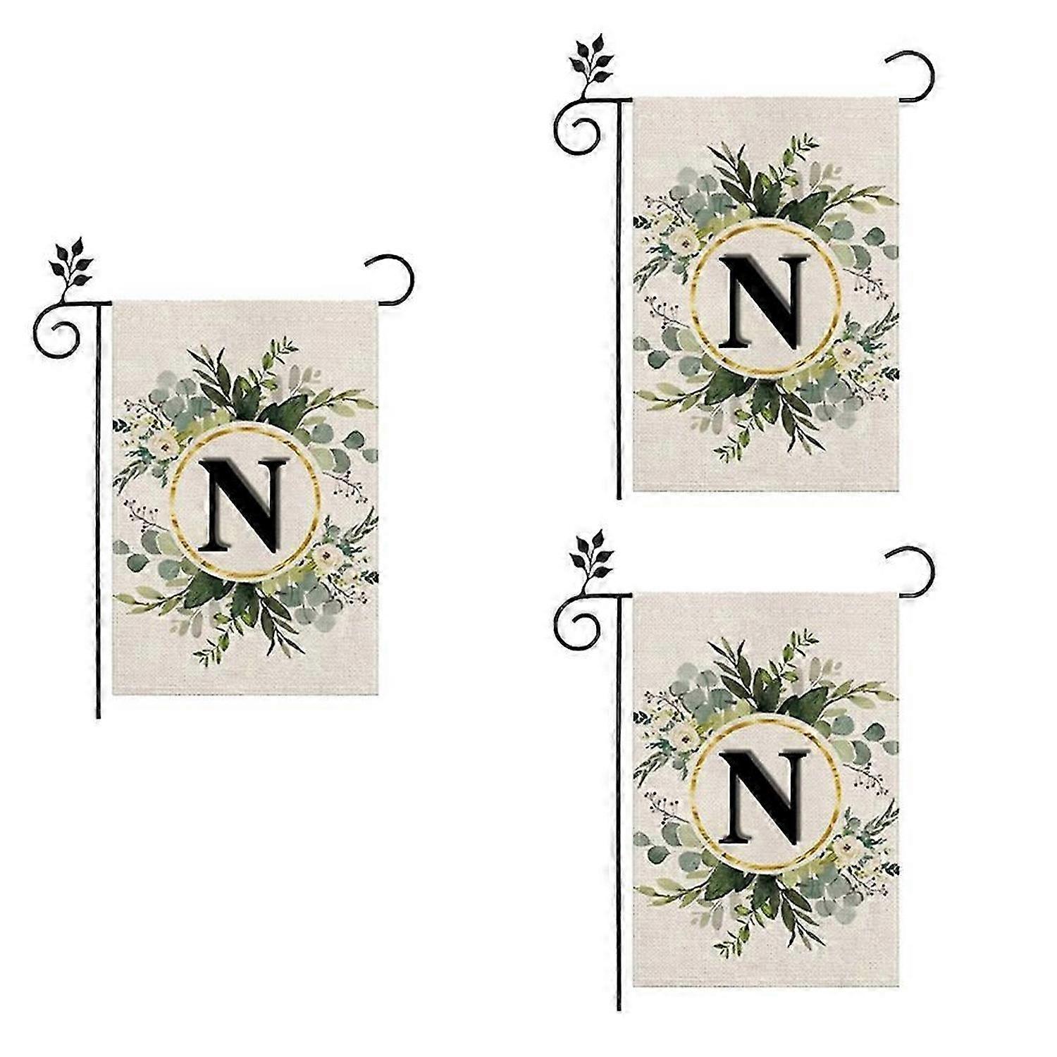 N Linen Garden Flag Double Layer Double Sided Letters