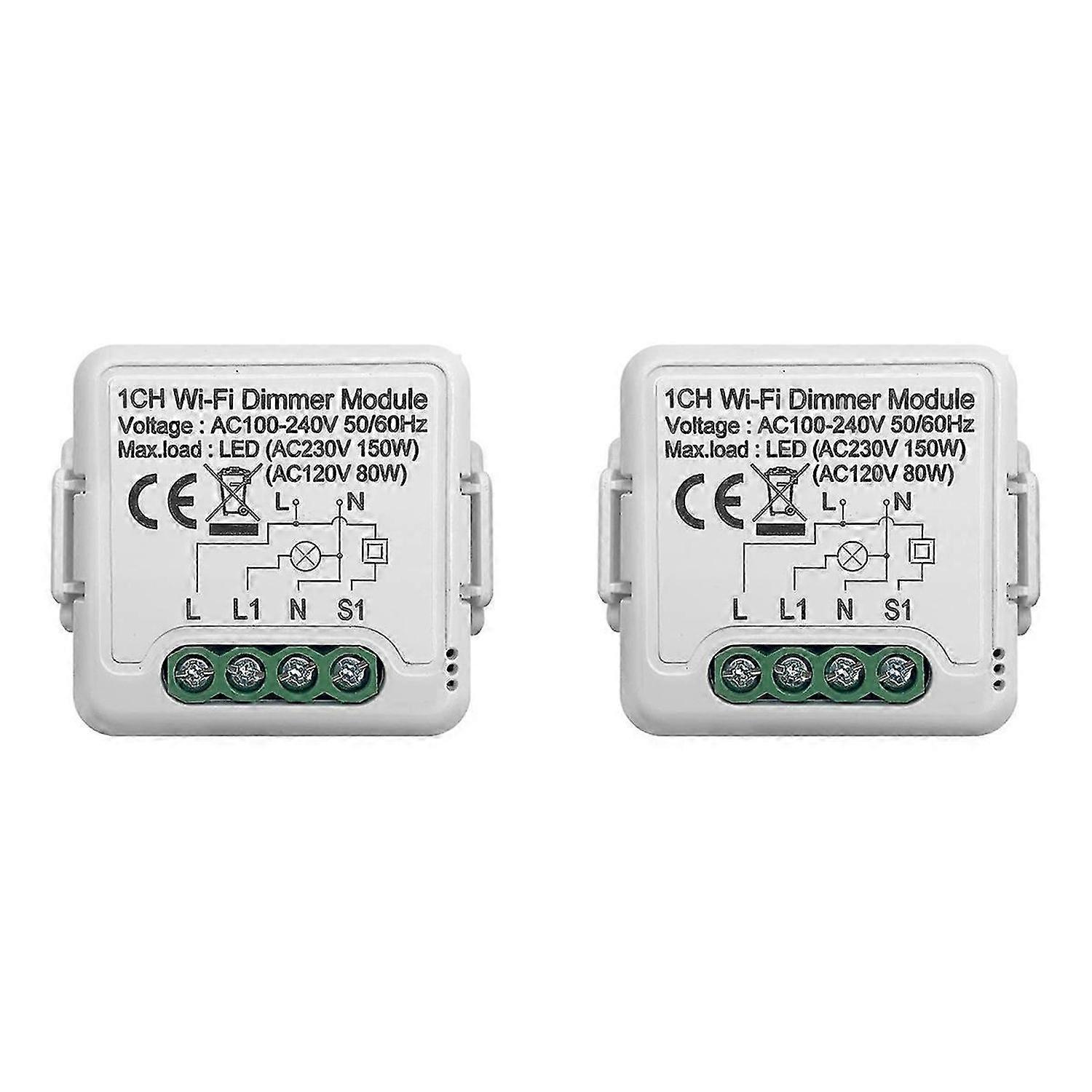 Tuya Wifi Smart Dimmer Switch Module 10A Support 2 Way Control 1 Gang