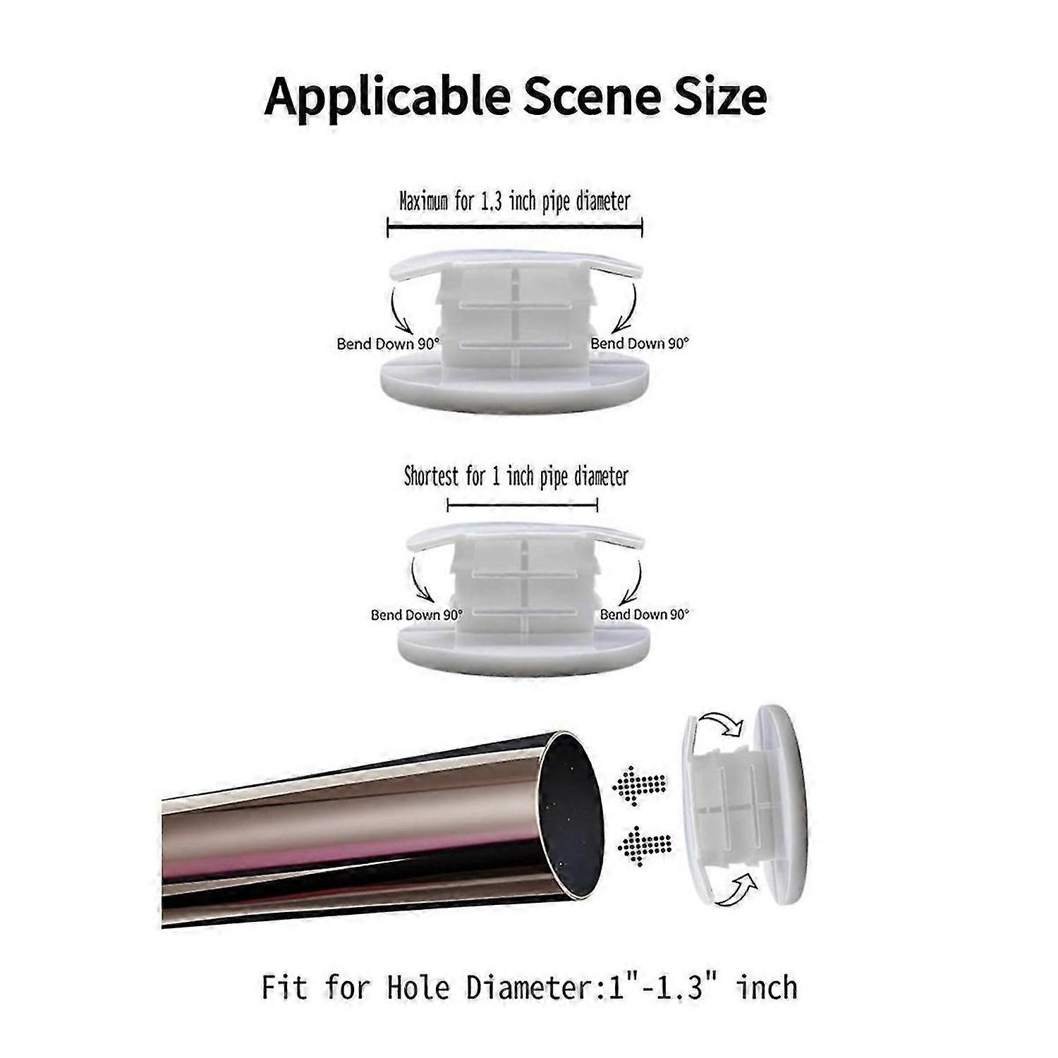 10 Pcs Adjustable Plastic Closet Rod End Caps – Bendable Covers For Wardrobe Tubes, Prevent Hanger Slip-Off