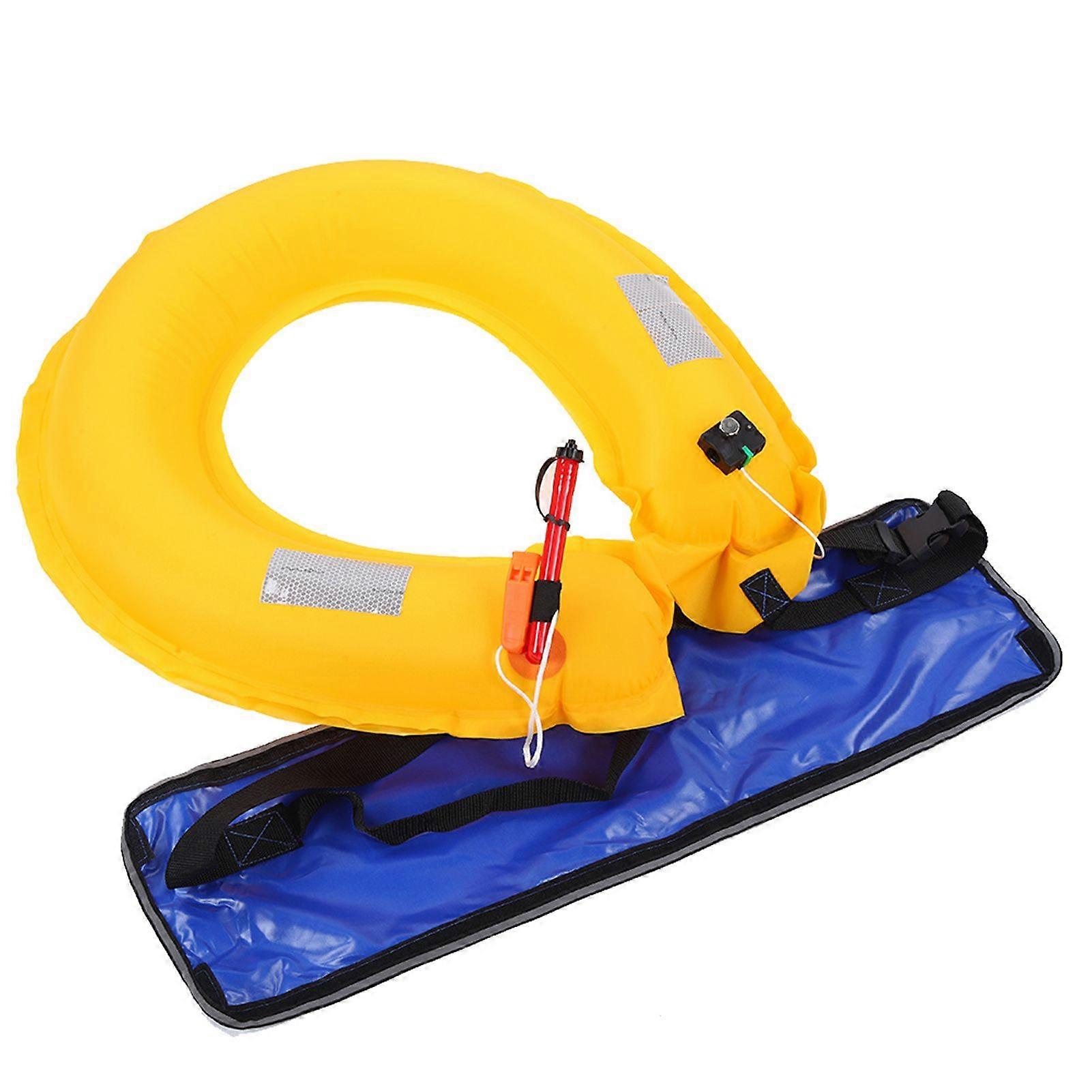 Adjustable Inflatable Life Jacket Belt With Reflective Tapes and Whistle (blue)