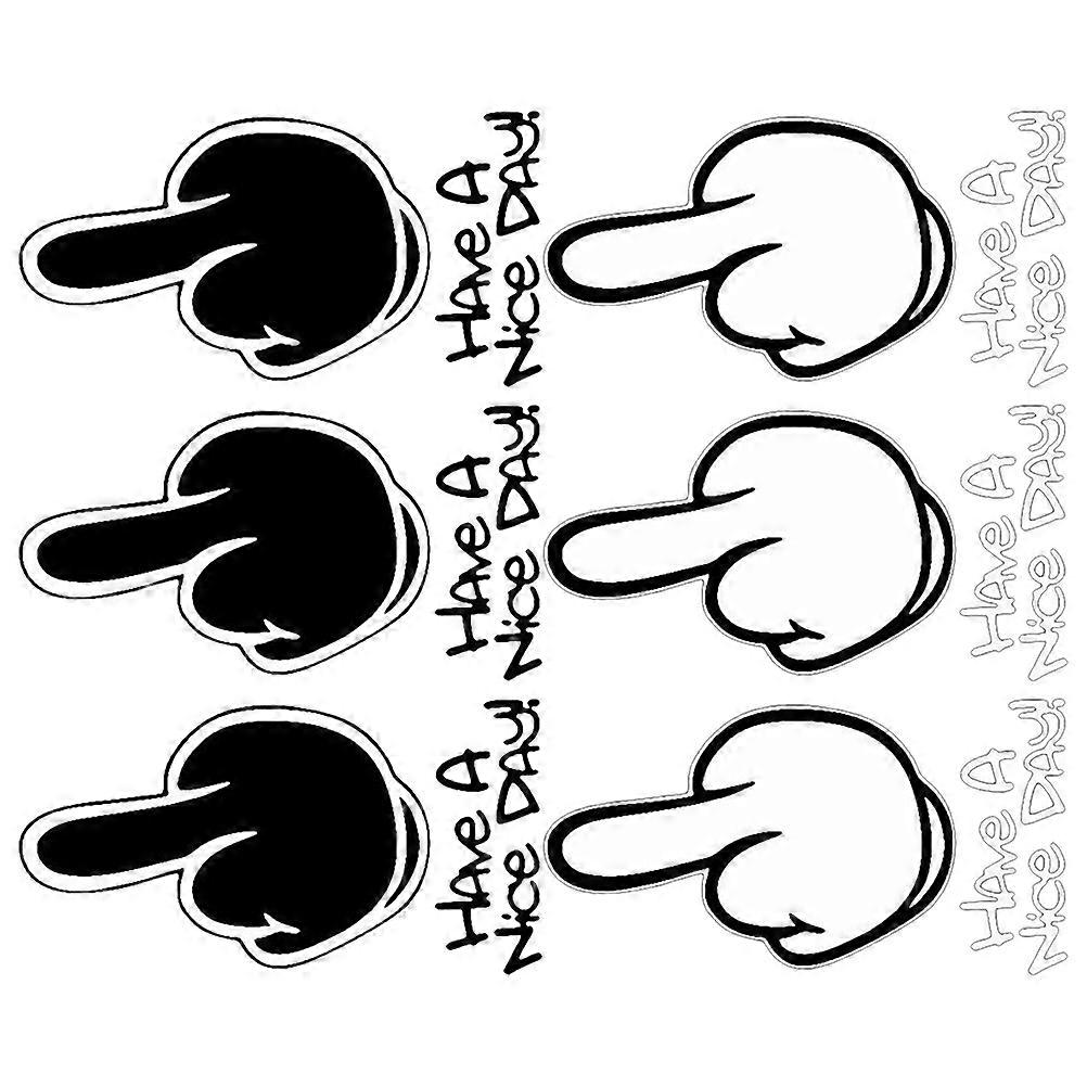 Car Sticker Middle Finger Funny Car Decals for Auto Decoration 6Pcs Pack