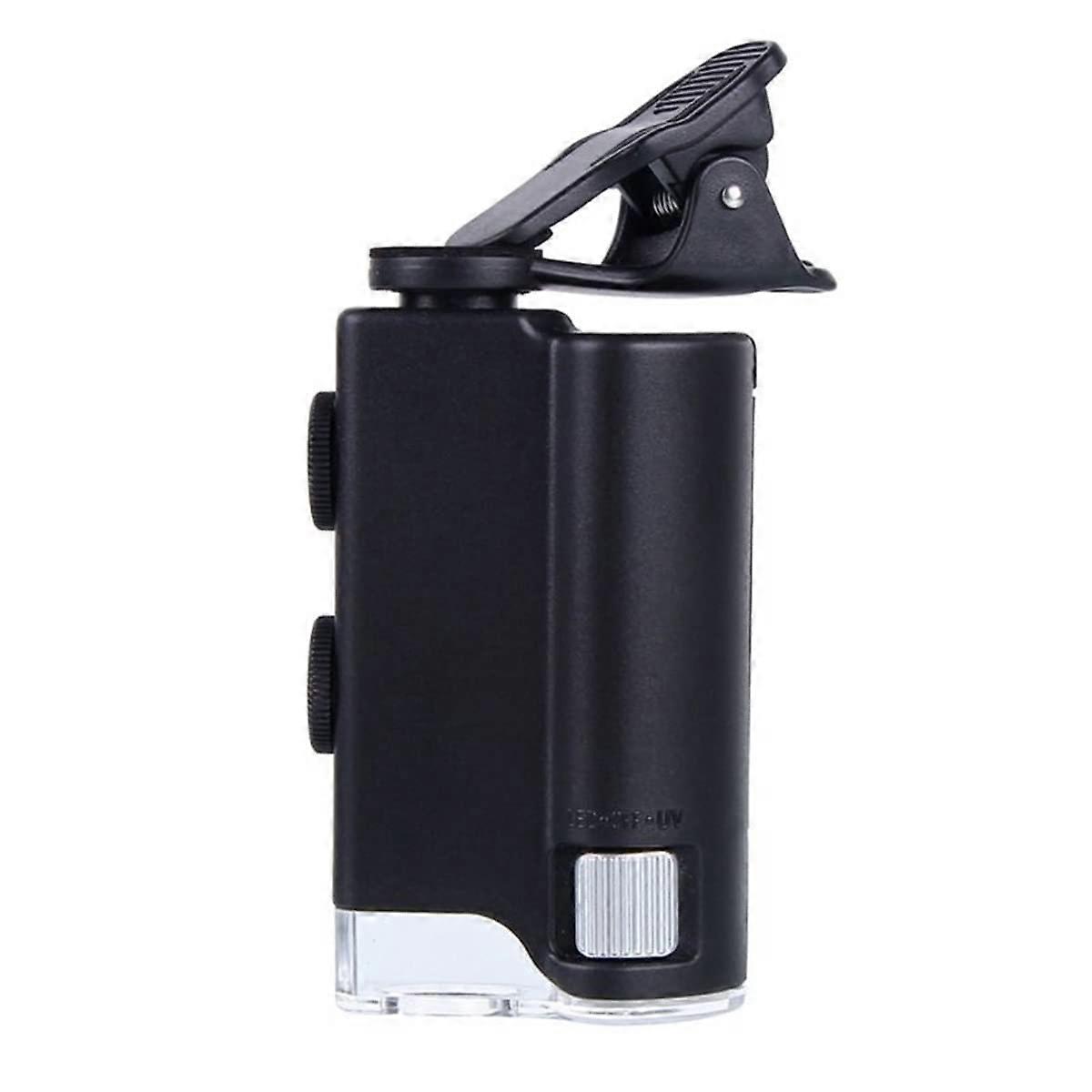 Lab Microscope Accessories 100X Portable Magnifying Glass Universal Mobile Phone Clip LED Microscope Magnifier