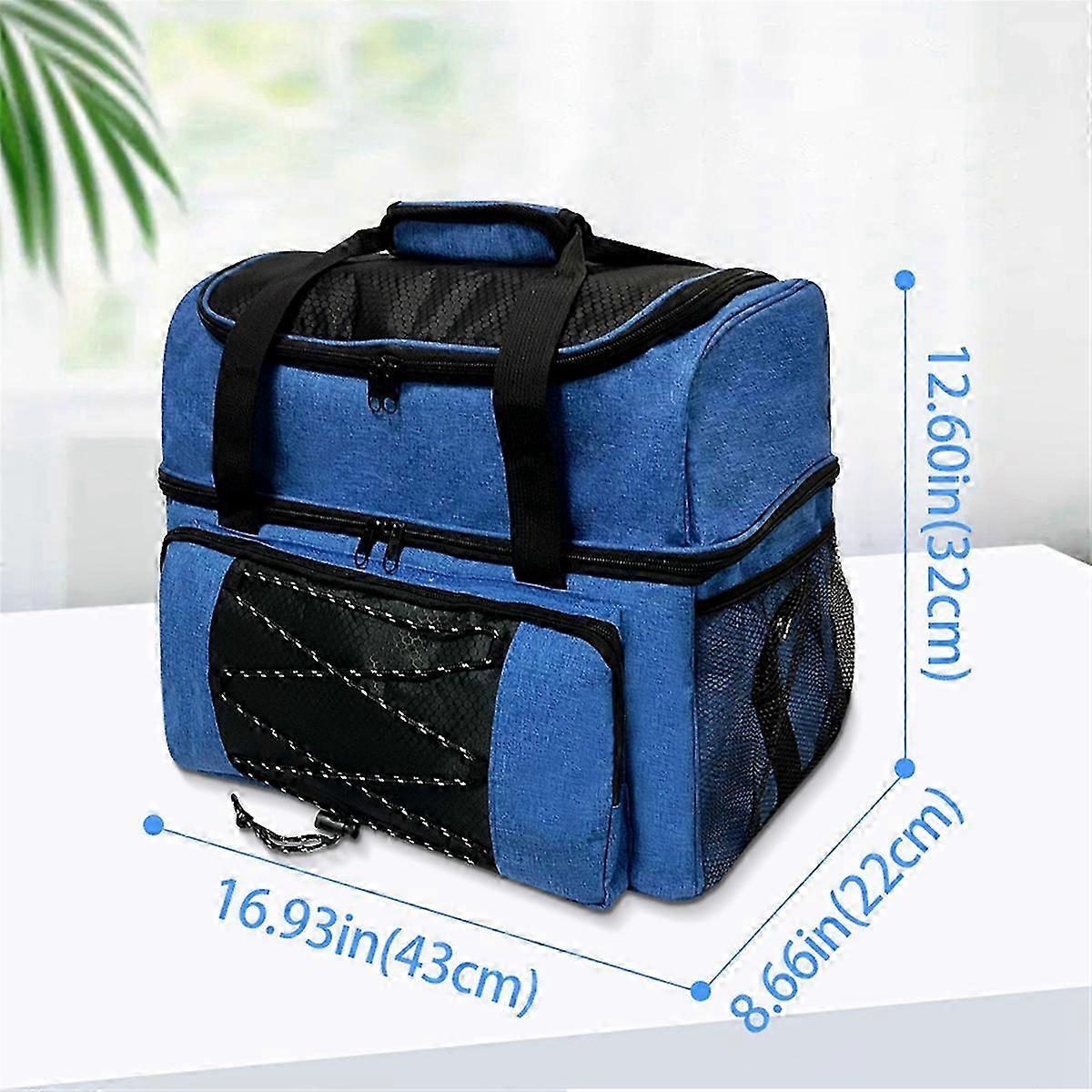 Bowling Storage Bag Single Ball with Separate Layers Adjustable Shoulder Strap and Stable Base