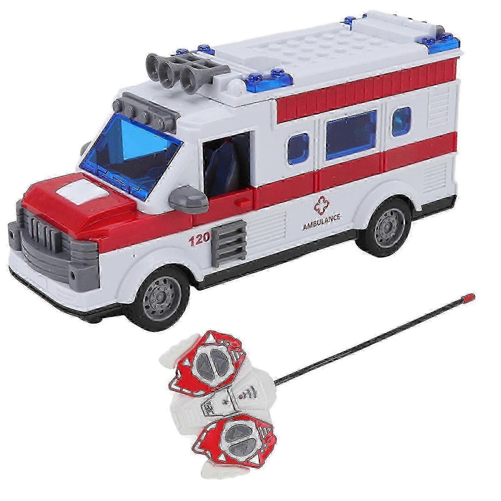 Remote control ambulance toy car with lights 4-way movement ABS material for ages 3 and up