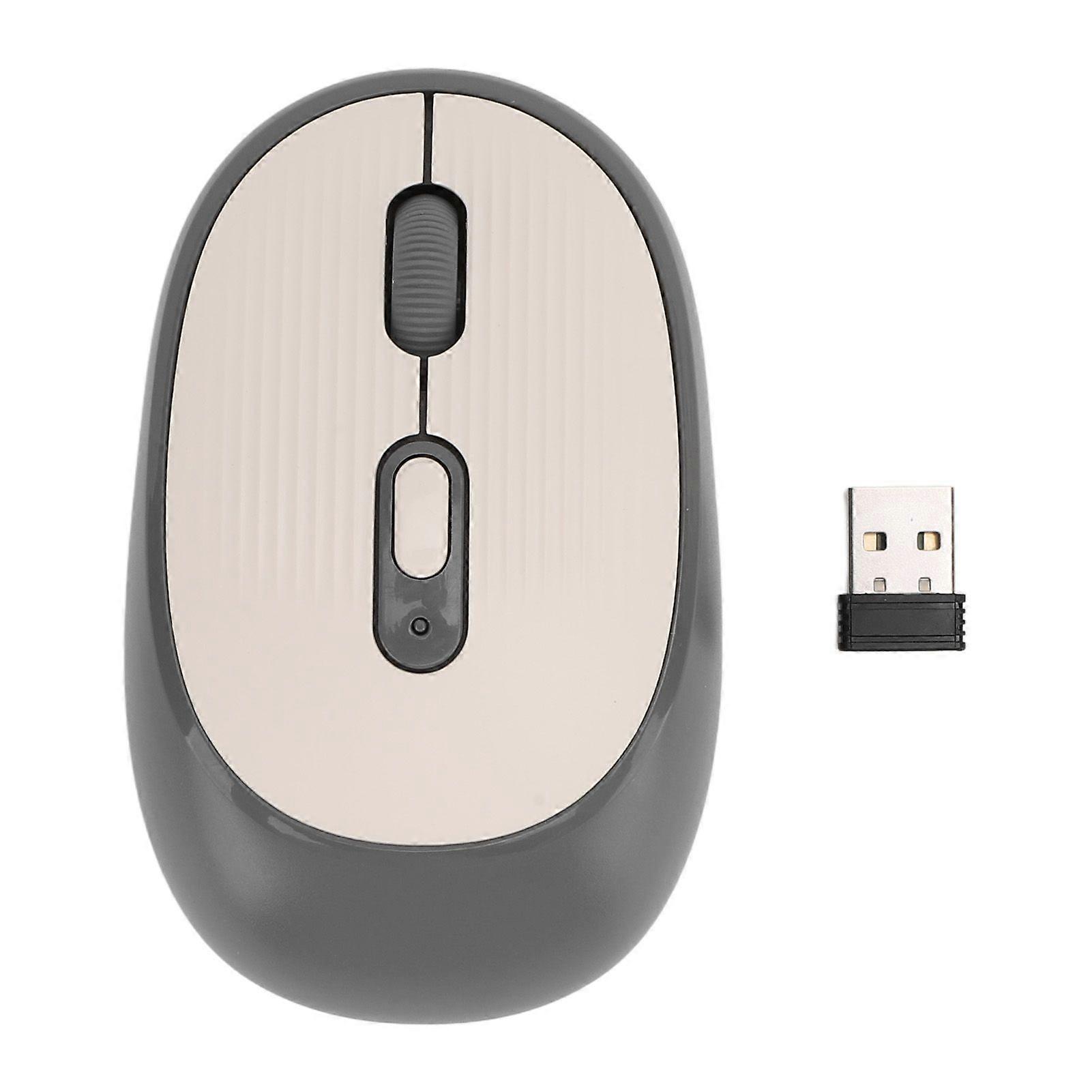 Wireless Mouse Quiet Portable 800 1600 2400 DPI 2.4G Cordless Optical Mouse with USB Receiver for Chromebook Laptop PC Gray