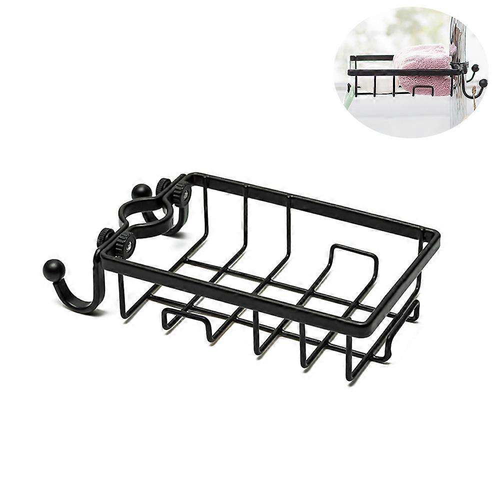 Adjustable Sponge Holder Faucet Storage Rack for Draining Black