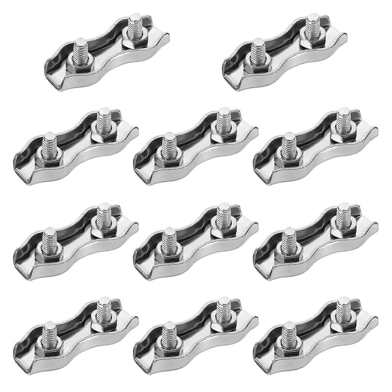 Duplex Bolt Cable Clips Stainless Wire Rope Connector for Rope 10Pcs