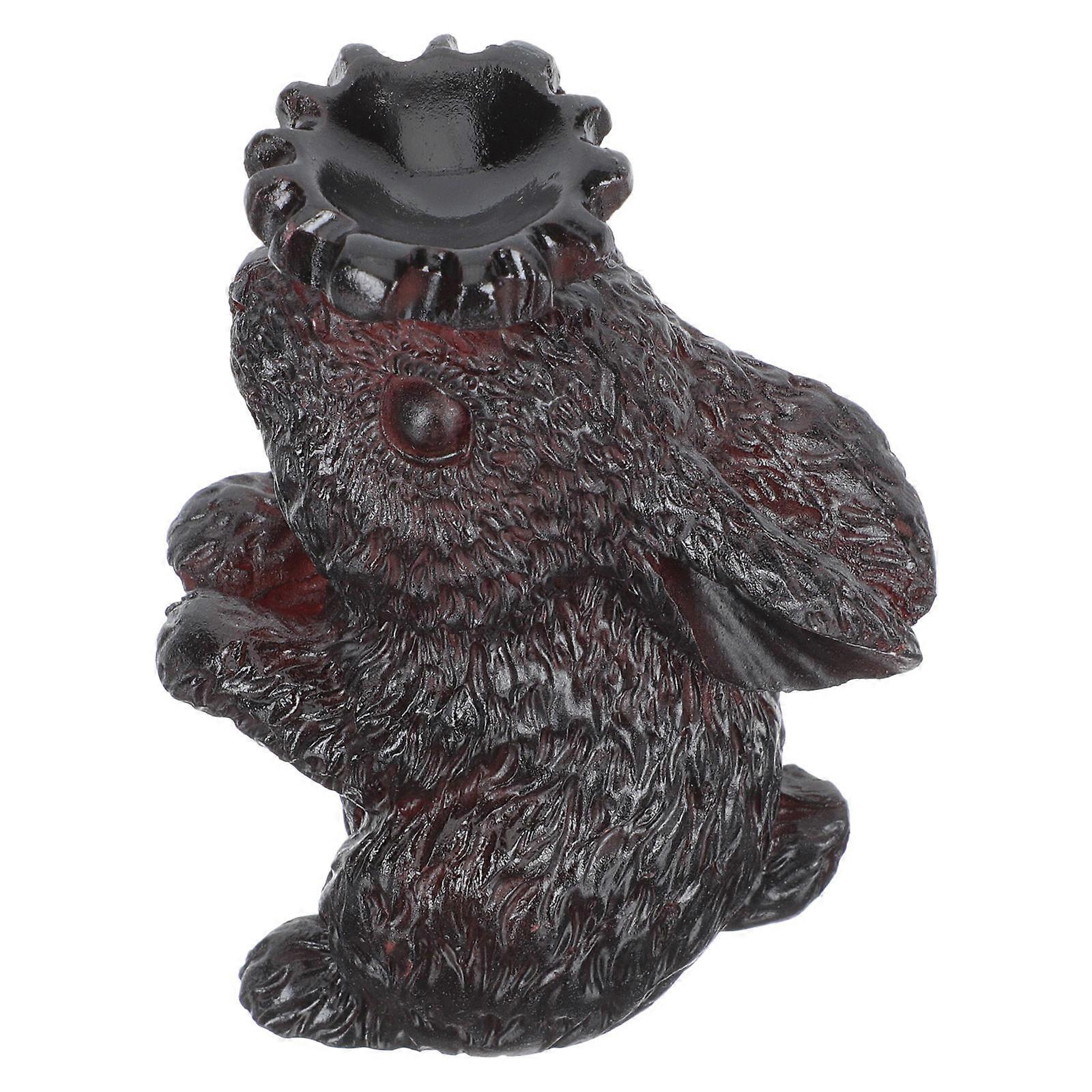 Crystal-Ball Storage Base Resin Rabbit Sculpture Home Decoration Brown Material Function 1Pcs