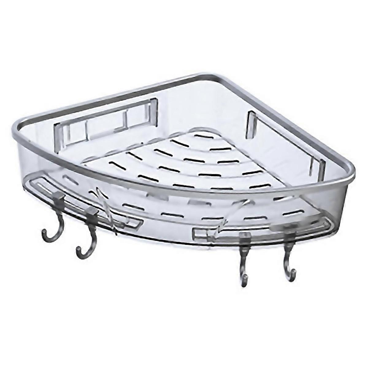 For 1 Pcs Wallmounted Triplecornered Storage Rackbathroom Shelf With Towel Bar Hooksorganizer For
