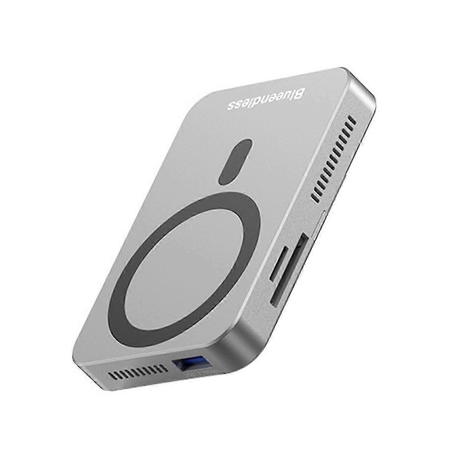 USB-C Docking Station Magnetic 10Gbps M.2 NVMe SSD Enclosure with Cooling Fan PD100W USB3.2 SD3.0/T