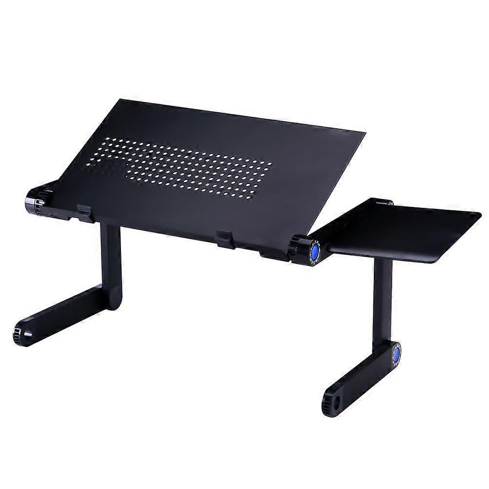 Adjustable Laptop Desk Stand Table Portable for Laptop and Tablet Black Aluminum with Mouse Board 1Pack