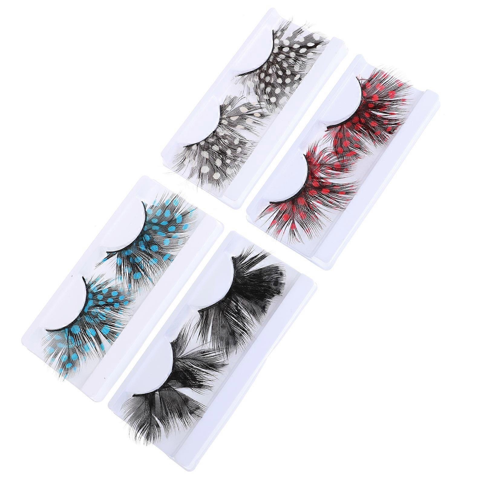 Halloween False Eyelash Set for Makeup 4Pairs Assorted Color