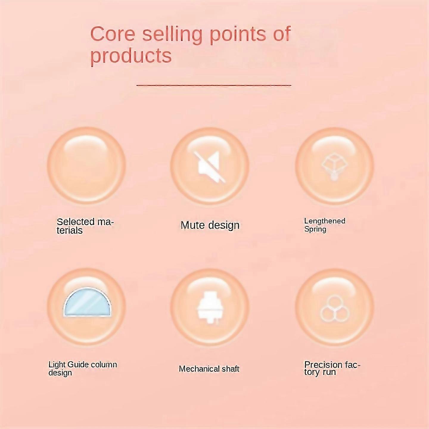 For Lubed Silent V3 Switches Mechanical Keyboard Honey Peach Shaft