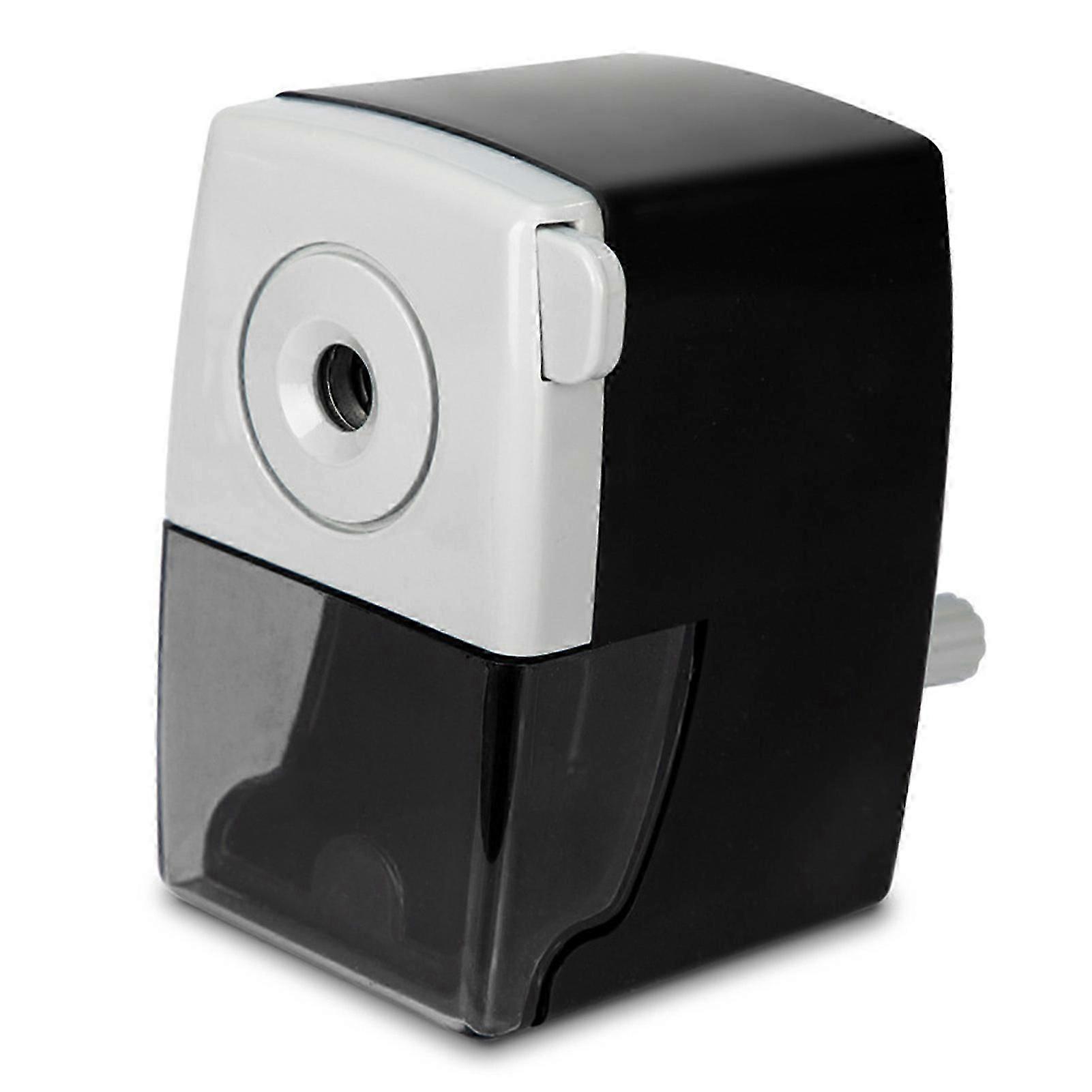 Pencil Sharpener Cute Shape Manual Handcrank Portable Compact Handheld Sharpener Stationery for Student Black