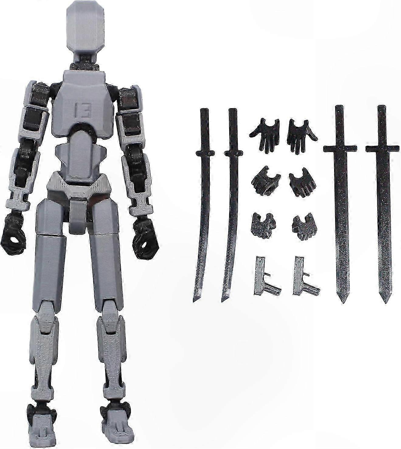 Multi-Jointed 3D Printed Action Figure, Movable Desktop Decor, Lucky 13 Collectible Gift, Articulated Poseable Toy for Display