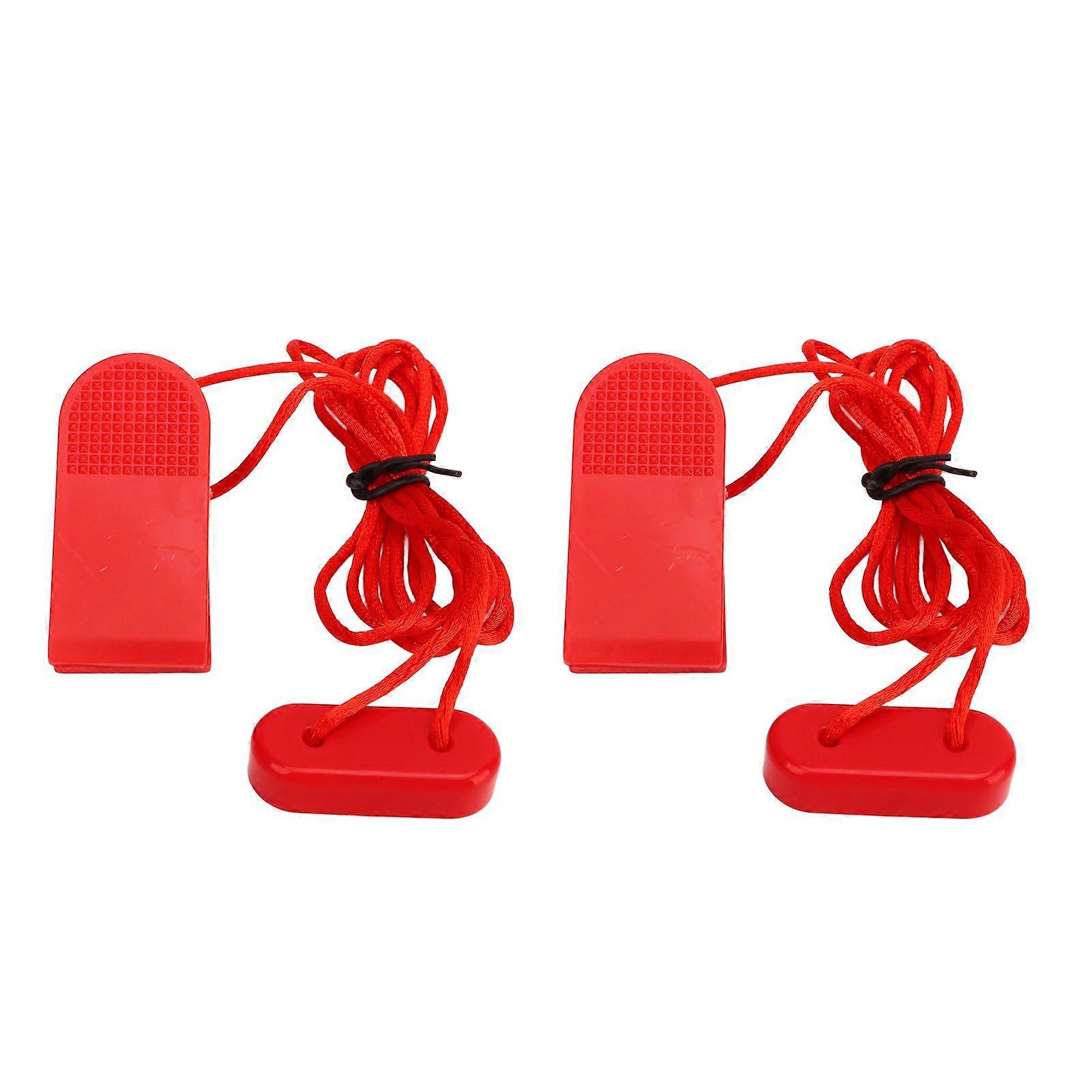 2pcs Treadmill Universal Safety Key Treadmill Magnet Key Universal Replacement Treadmill Magnet Security Lock Red