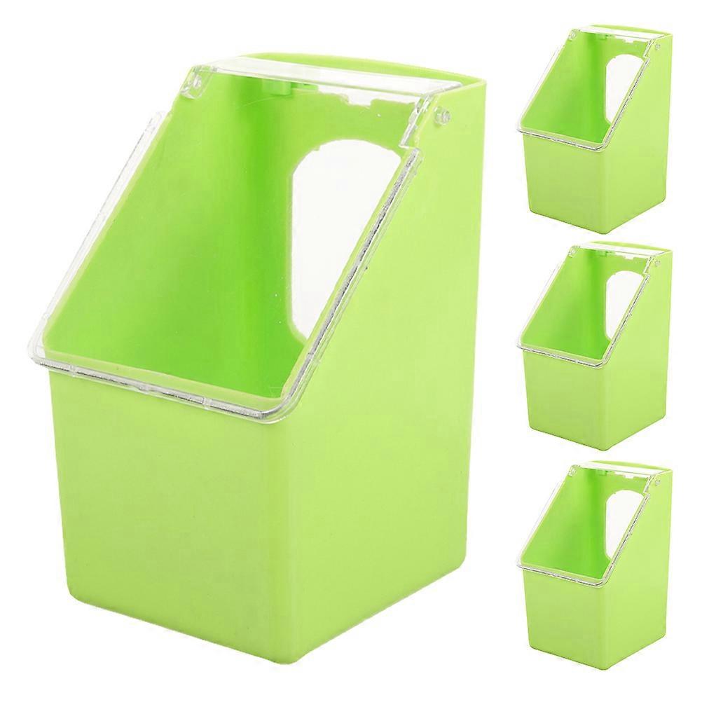 Bird Cage Feeder Plastic Parrot Feeding Container with 8Pcs for Cage Use