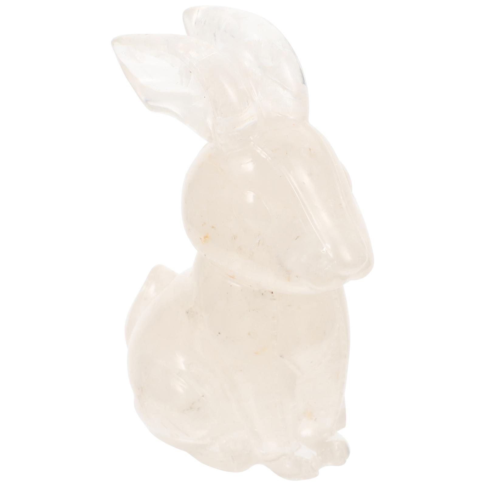 5Pcs White Resin Rabbit Figurines Bunny Decor for Easter Tabletop