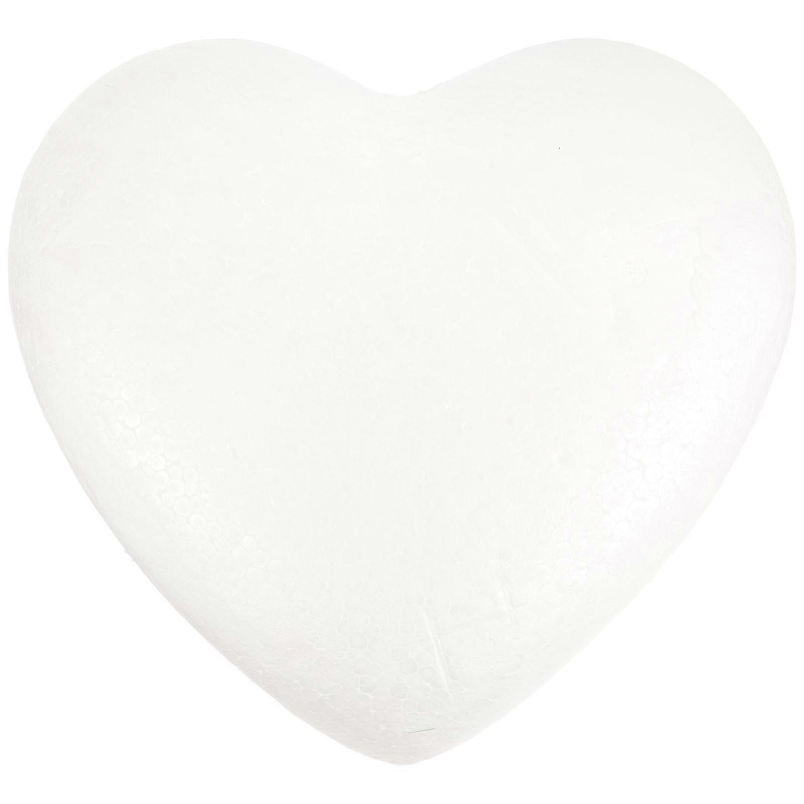 23cm White Modeling Heart-Shaped Polystyrene Diy Craft Modeling (White)