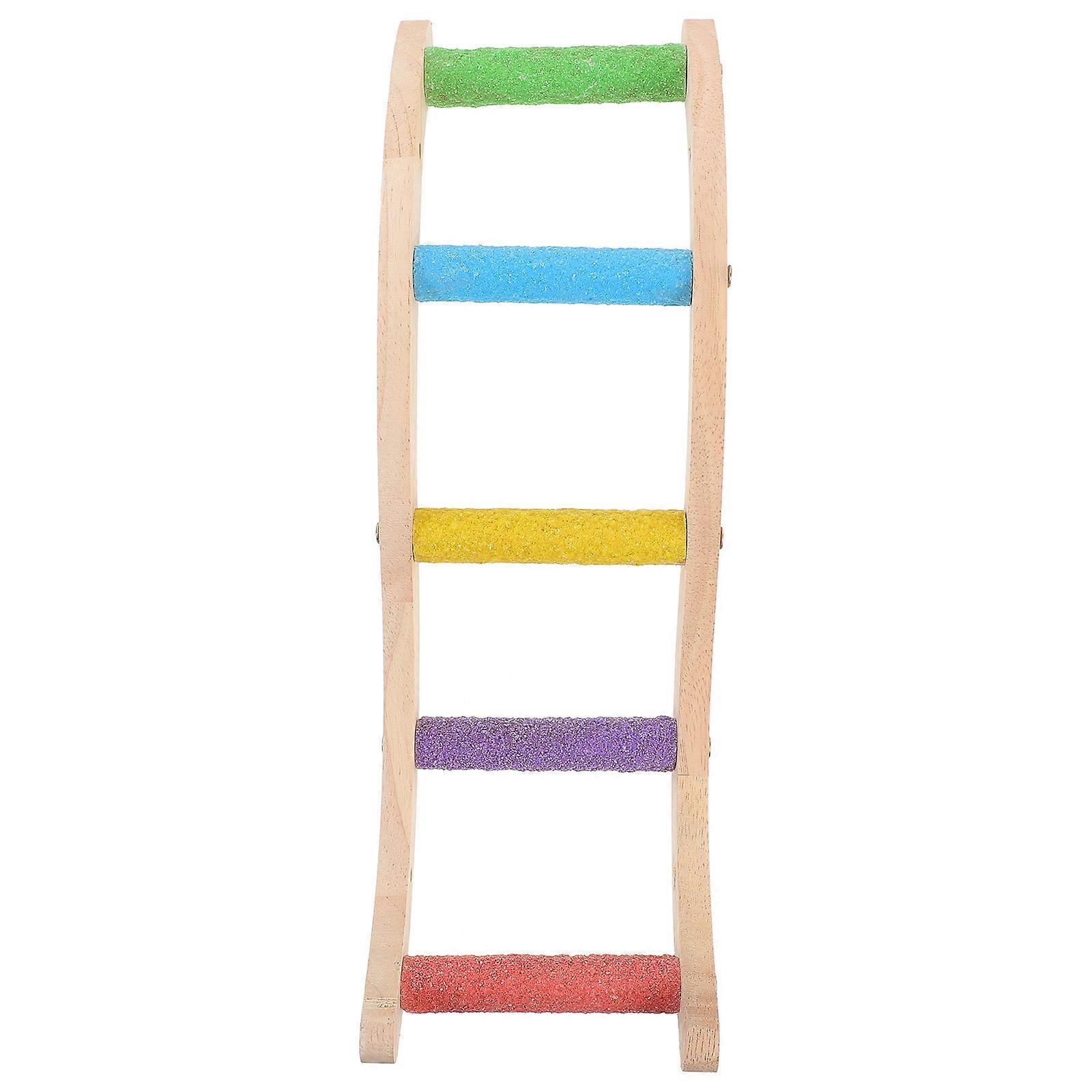 Wooden Parrot Ladder 2Pcs Climbing Toy For Bird Owners Exercise 32X10Cm With Design