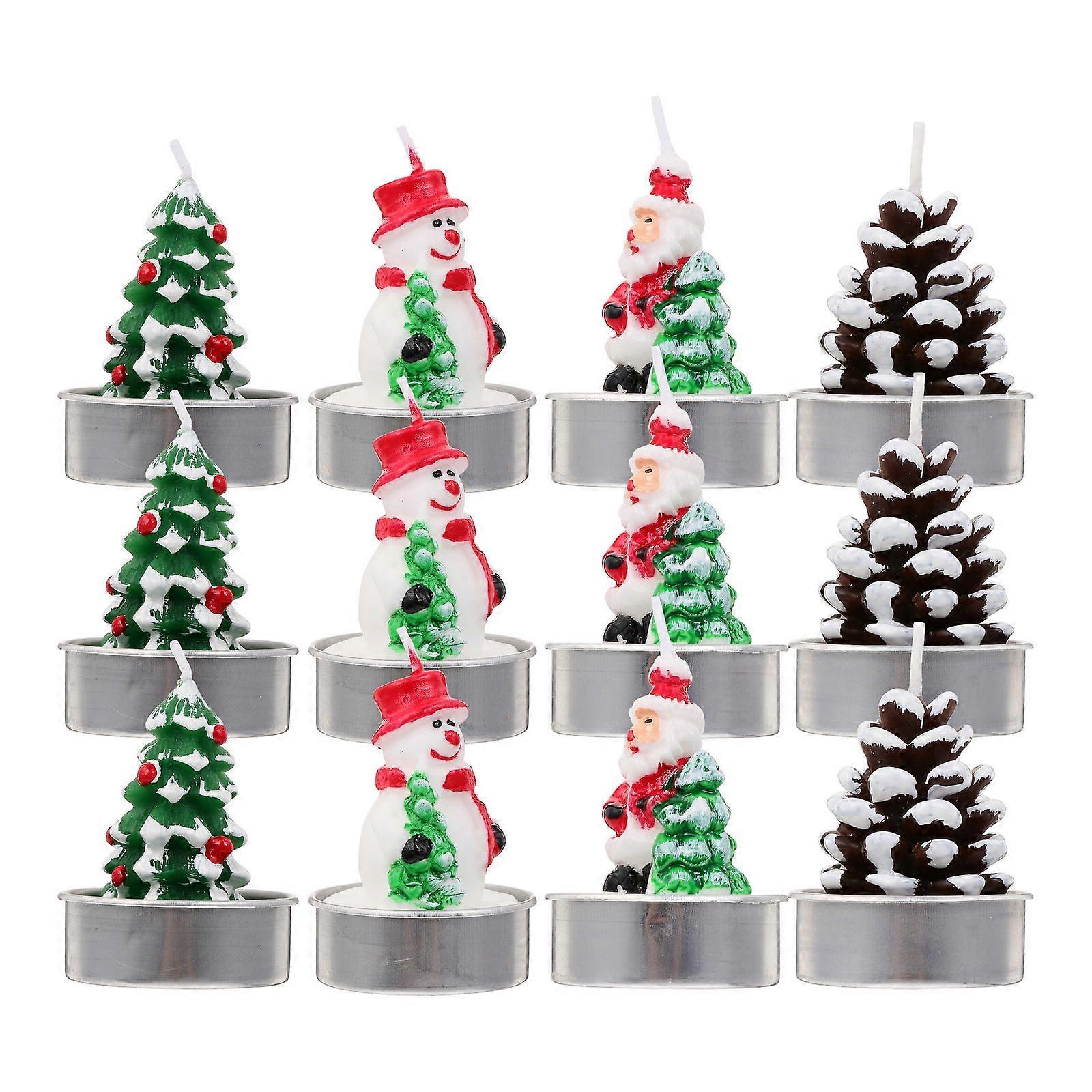 Christmas Candle Tealight Home Decor Assorted Color 24Pcs