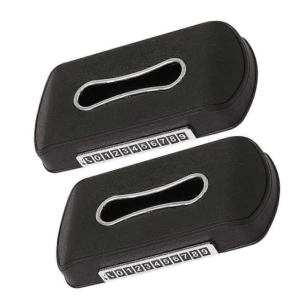 Car Tissue Box Holder 2Pcs Black Plastic Tissue Holder for Car Easy Access Use