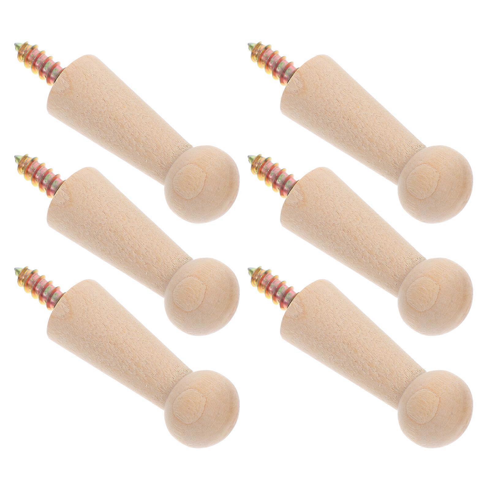 Wall Hanging Hooks for Hanging Coats and Hats 12Pcs Wooden Pegs