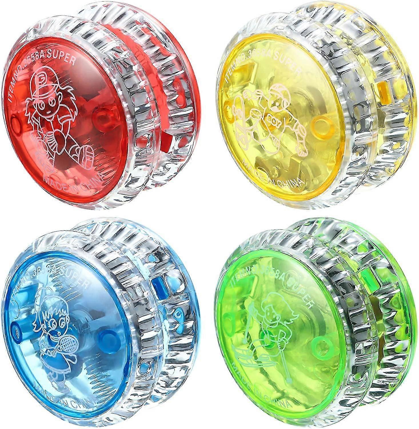 4 Pieces Acsergery Gift Led Light Beginner String Trick Ball For Kids Plastic