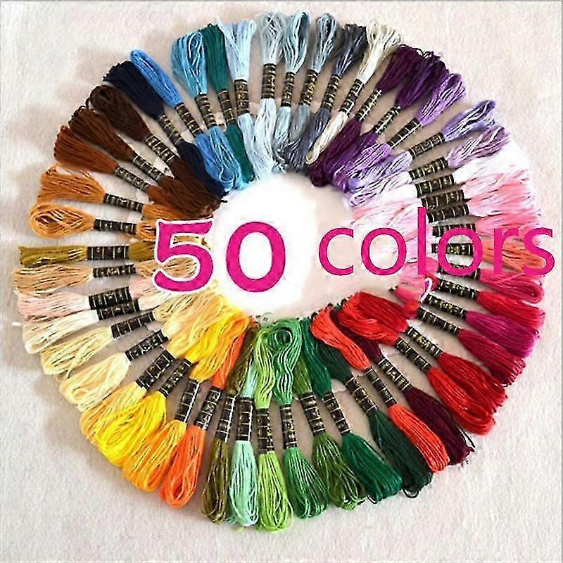2025 50 Pieces Of Threads Different Color DIY Cross Stitch Wire Thread Sewing Craft Unique Style