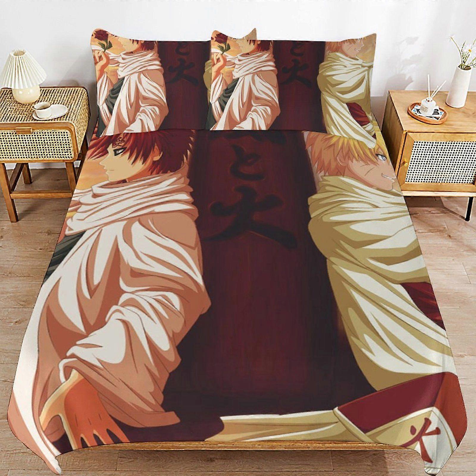 u229 Gaara Daily Sleeping Comfort Smooth Surface Zipper Secure Fit Duvet Cover Sets for Home Use i229