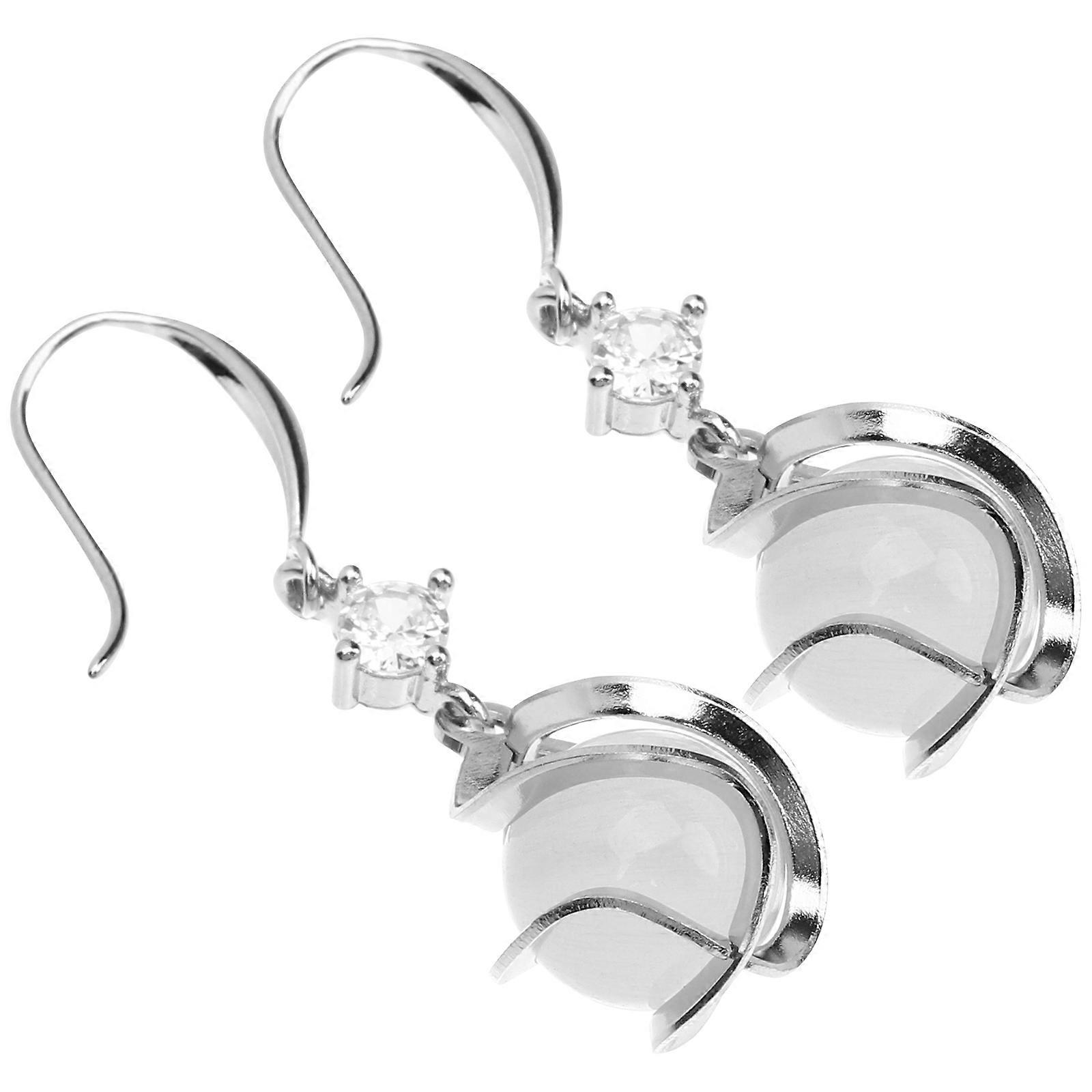 Cat's Eye Earrings Opal Earrings for Decoration 1Pair Silver Copper Dangle