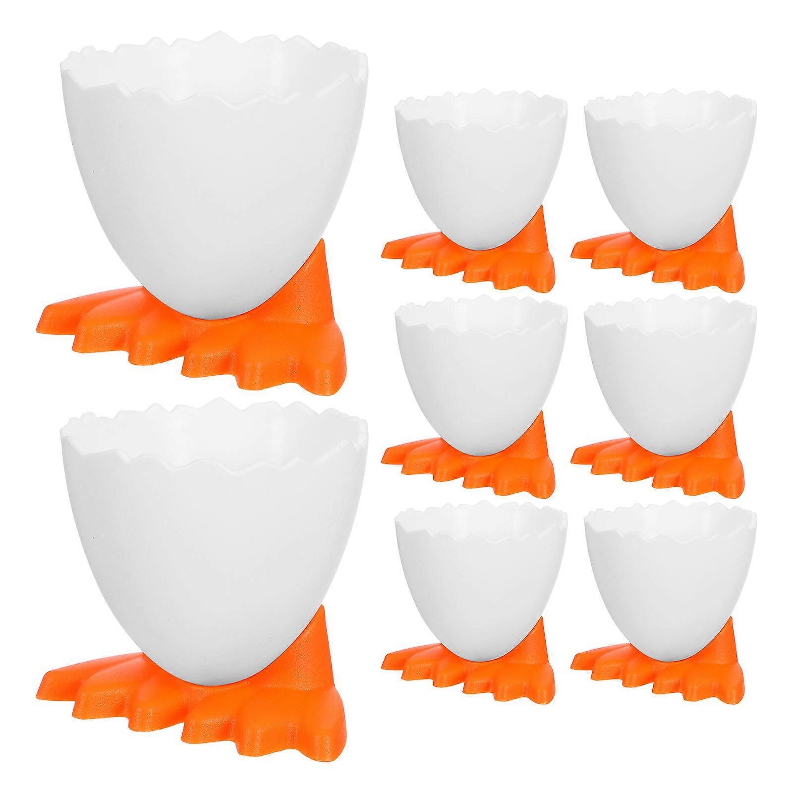 Cartoon Egg Cups Easter Egg Cup Holders Orange 5.50X4.50X4.50CM Table Decoration Egg Storage 8Pcs